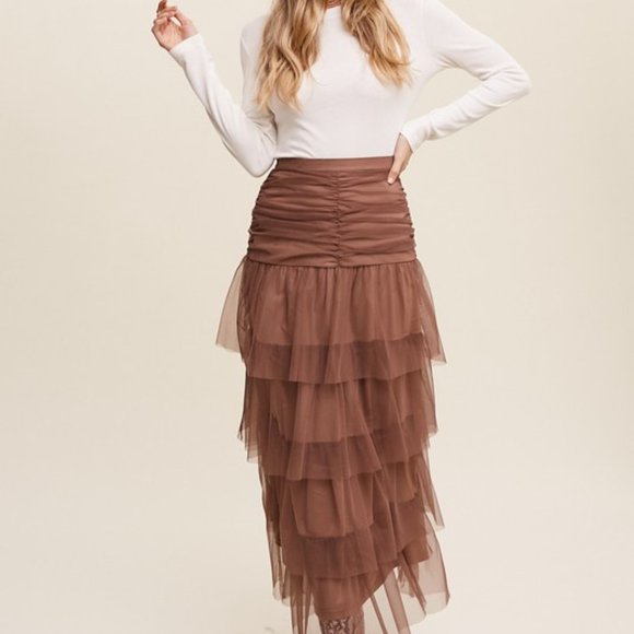 NEW - BECKY CINCHED MAXI SKIRT - Picture 4 of 7